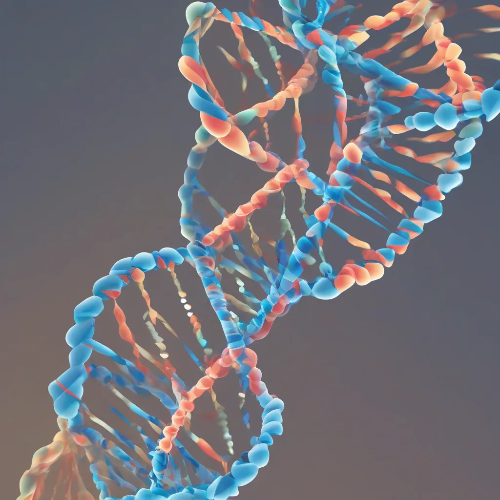 A graphic illustrating the double helix structure of DNA.