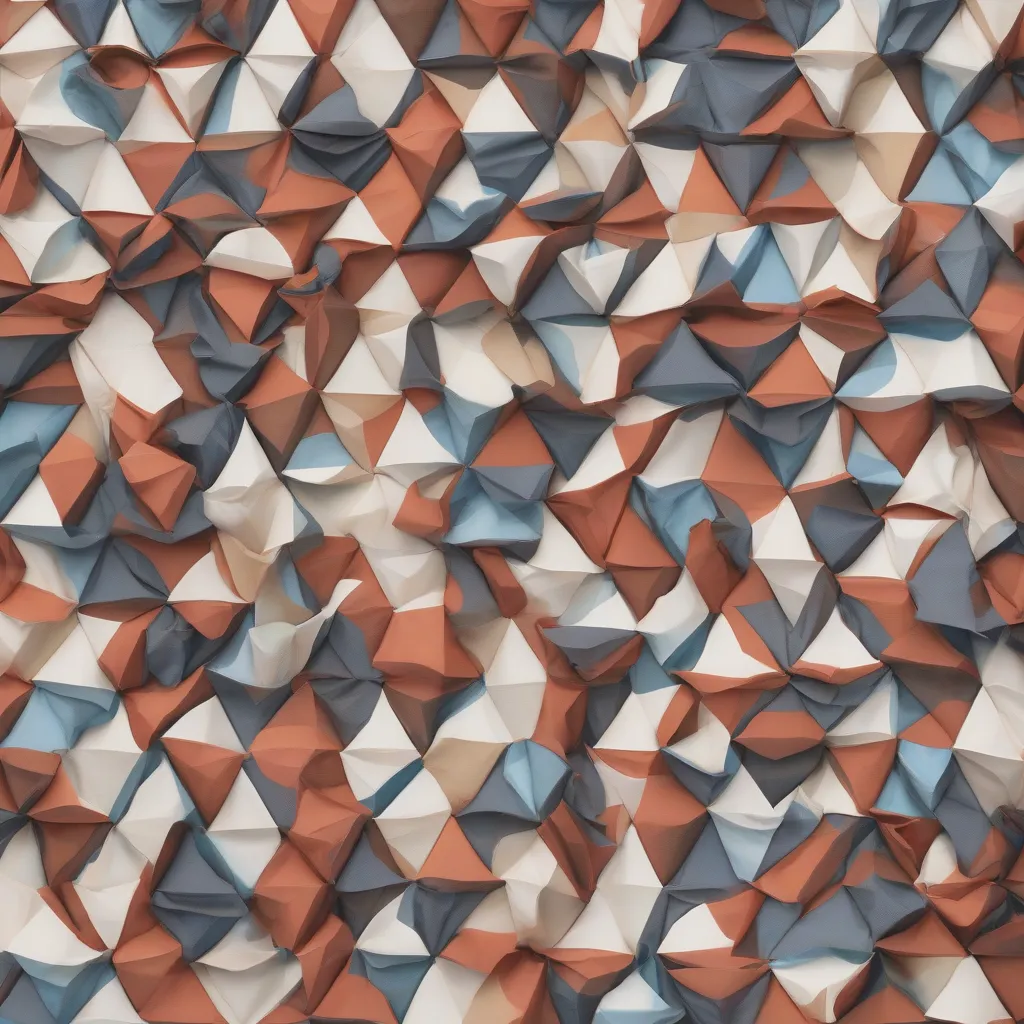 A Miura-ori pattern folded and unfolded, showcasing its compactibility.