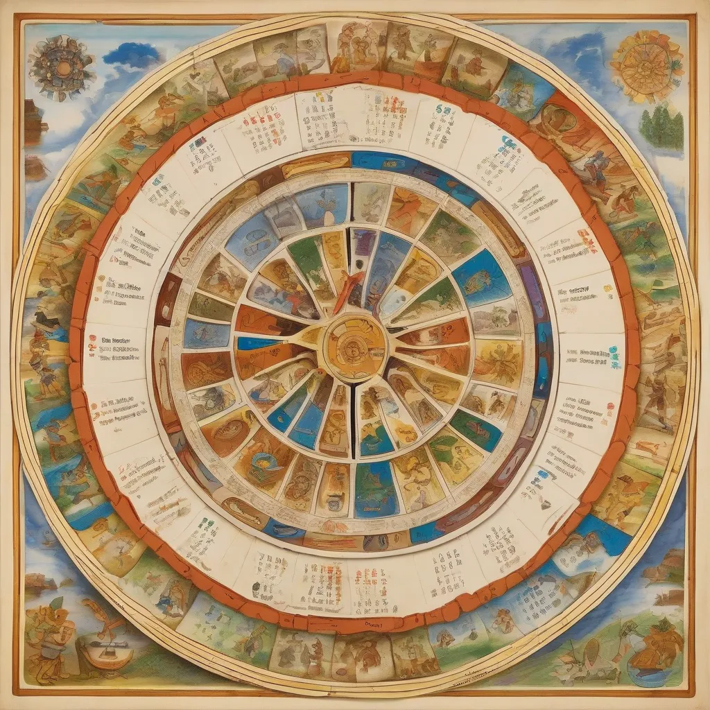 A depiction of the Tzolk'in calendar wheel.