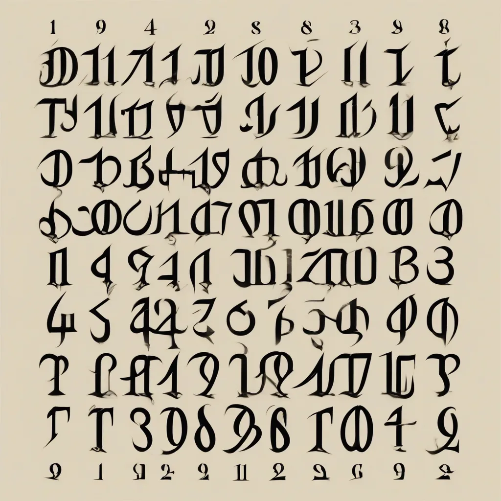 A depiction of early Arabic numerals evolving into modern numerals.