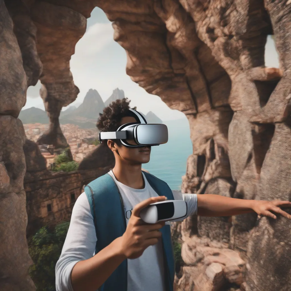A person using a VR headset to explore a travel destination