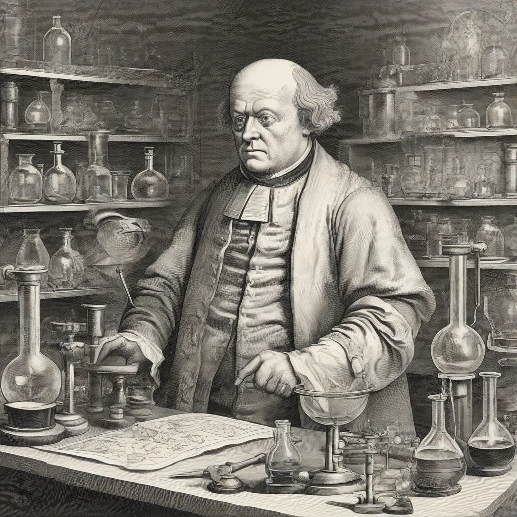 An illustration of Paracelsus in his laboratory