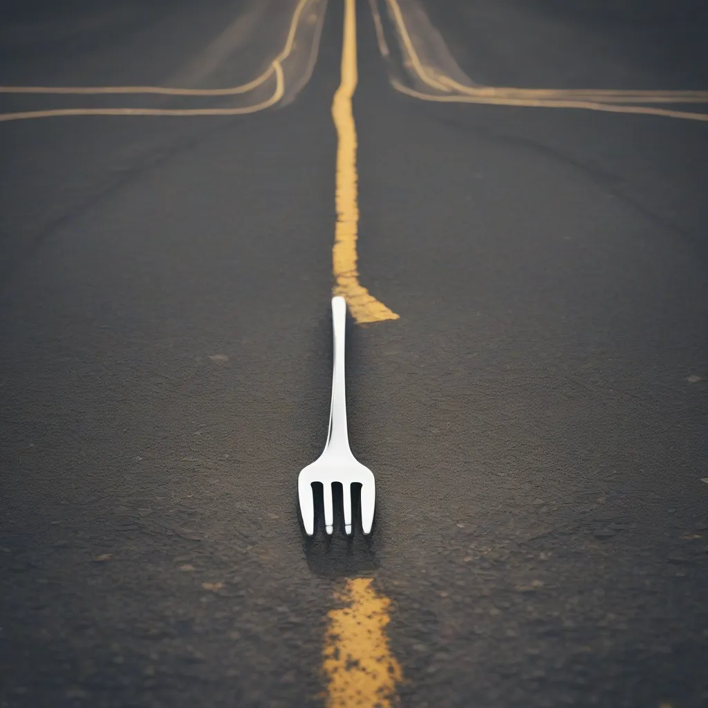 A fork in a road symbolizing the choice between different paths