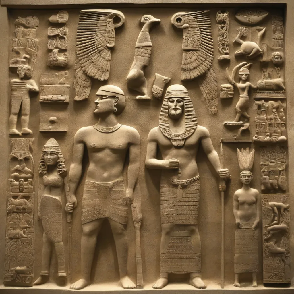 Depiction of the main Sumerian Gods and Goddesses