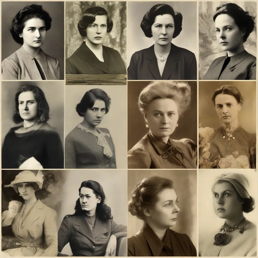 A collage of historical women known for their espionage activities.