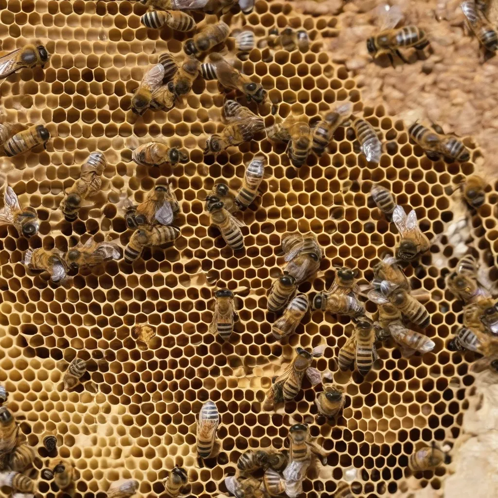 Honeybee performing waggle dance inside the hive