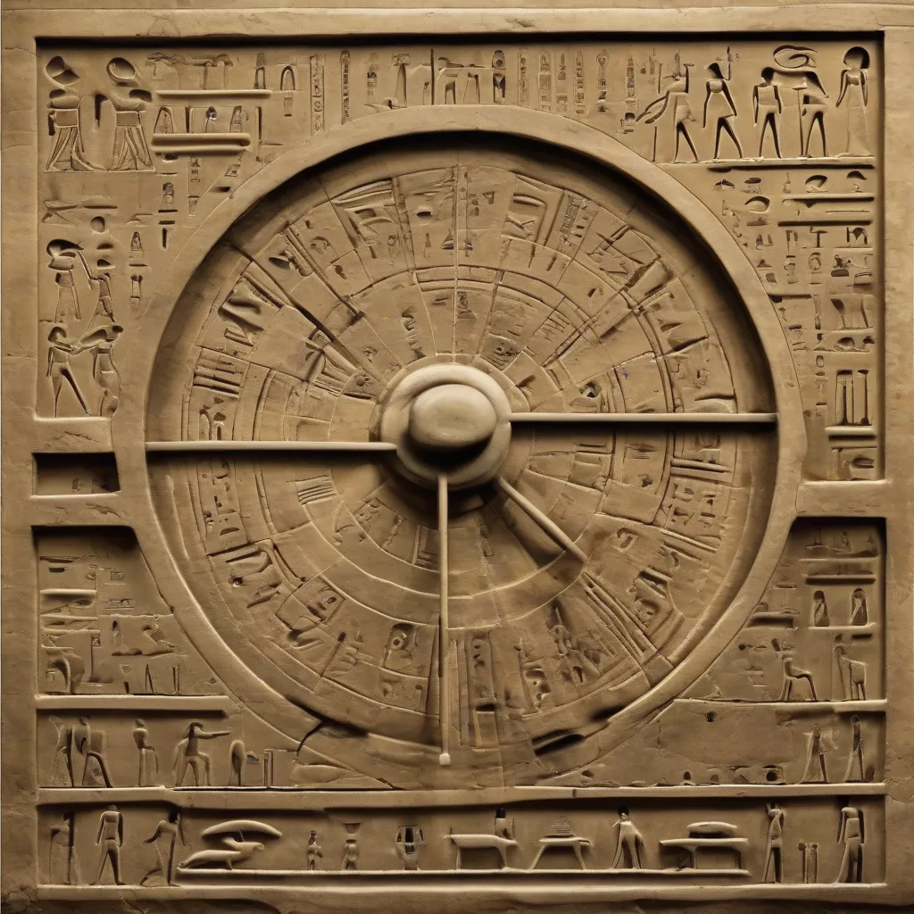 An ancient Egyptian water clock with hieroglyphics