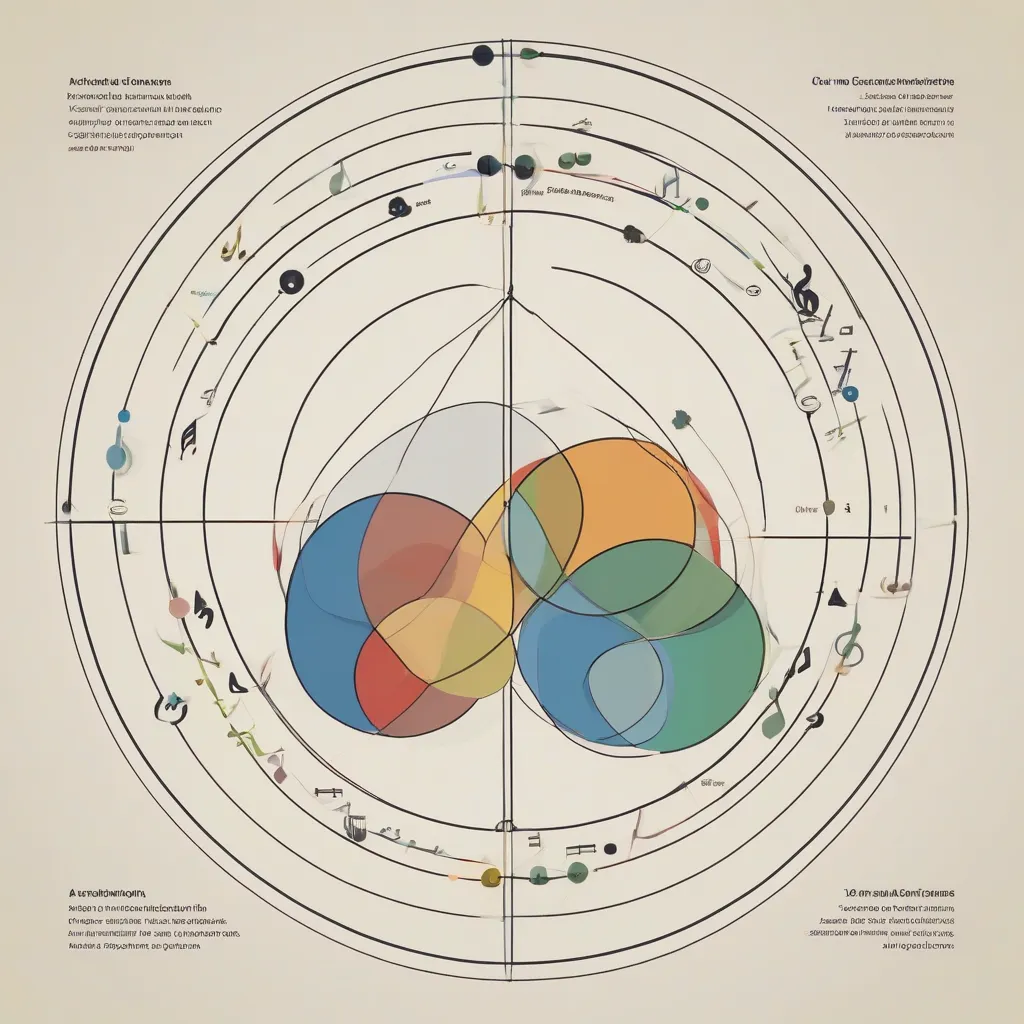 A Venn diagram showing overlapping circles representing different musical elements that combine to form a genre.