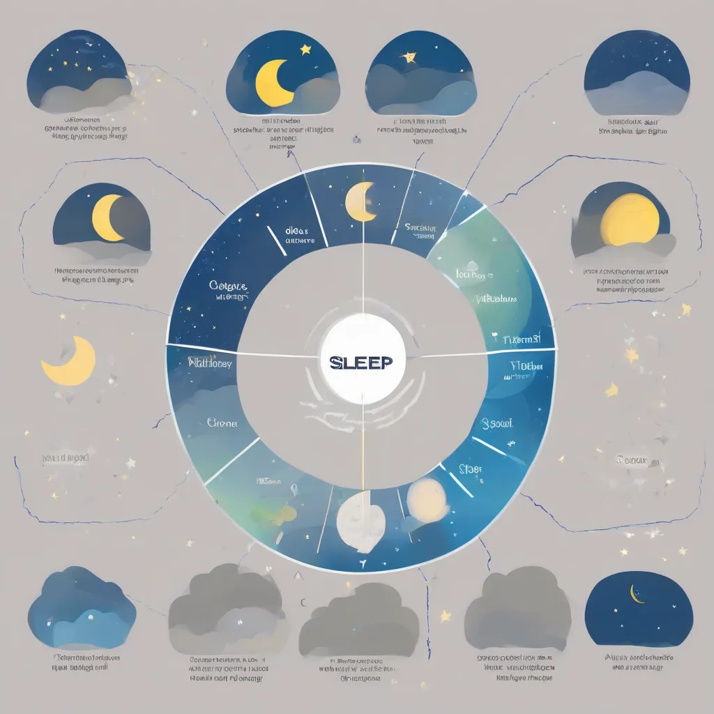 A diagram showing the cyclical nature of sleep stages throughout the night.