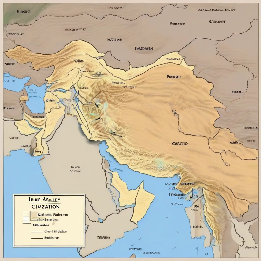 Map showing the location of Indus Valley Civilization