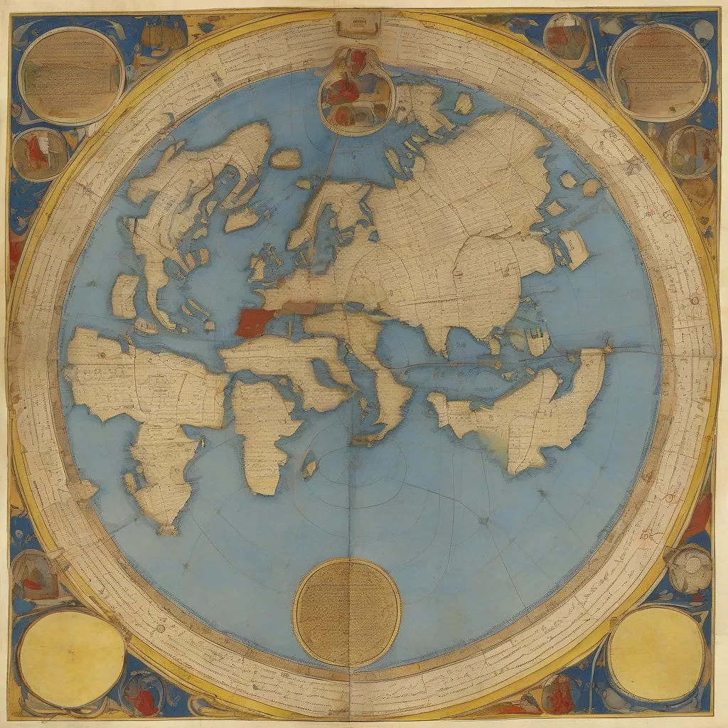 Ptolemy's world map redrawn in the 15th century based on his descriptions.