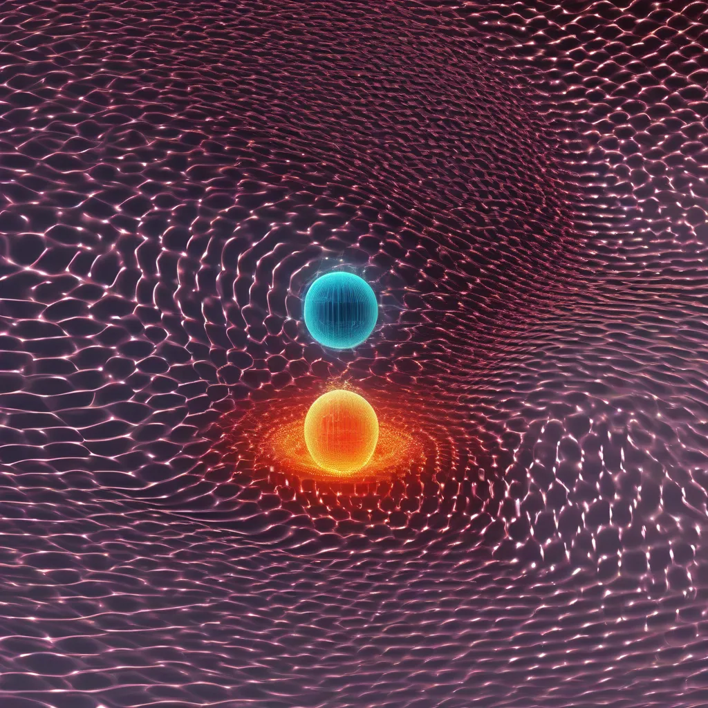 A visual representation of wave-particle duality, showing an electron behaving as both a wave and a particle.