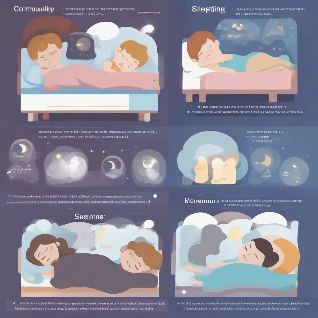 A diagram illustrating the different sleep stages and their characteristics.